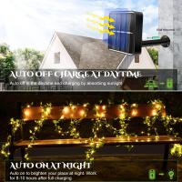 12M 120 LED Guirnalda Luces Exterior Solar, Hiedra Artificial con Luces Solares, 8 Modos Impermeable LED Solar Luz Alambre Cadena de Luces Solares Decoración - details 4