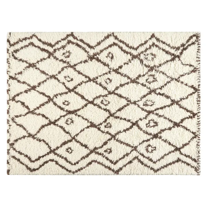 Parentesi Quadra  -  ALFOMBRA BERBERI ROMBOS BR/WH 120X180 - 1