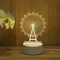 Lámpara De Noche LED 3D Romántica Para Decoración De Bodas Cumpleaños Y Fiesta Con Luz De Acrílico Para Hogar Y Niños - details 6