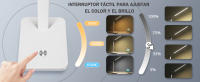 Aigostar lámpara escritorio LED,flexo de escritorio plegable con cable, puerto USB y tipo C, 3 modos y 4 niveles de brillo, función de memoria, flexible ajustable, control táctil, blanco-Verde - details 1