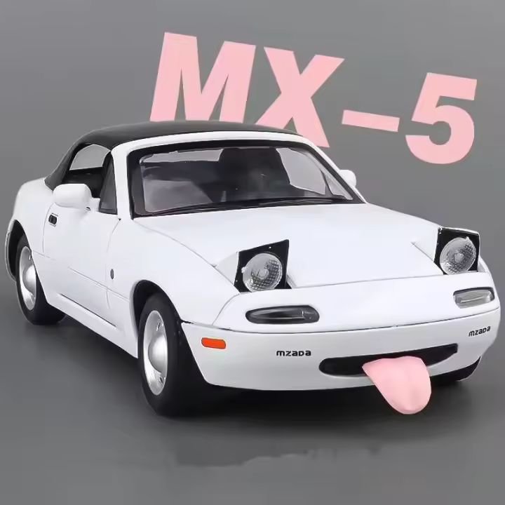 Coche De Carreras De Metal MAZDA MX-5 1:24 Con Sonido Y Luz Simulación De Coche Deportivo Aleación De Juguete Coleccionable Para Niños - 1