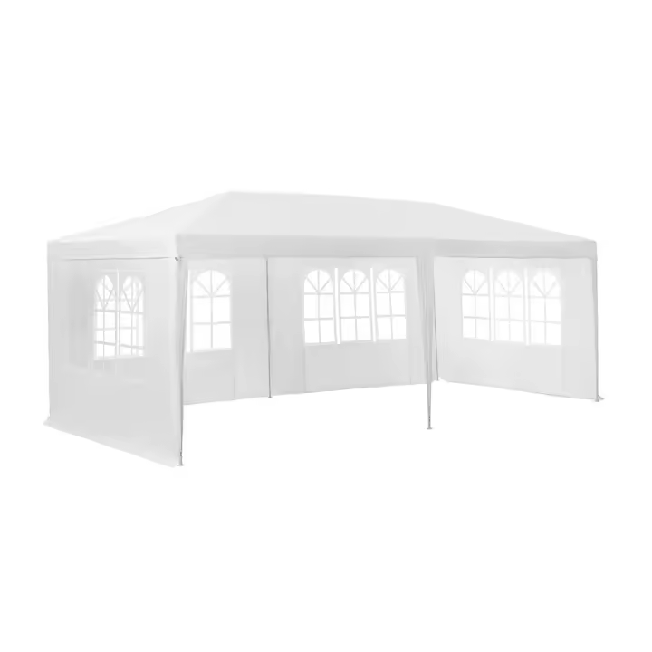 Acomoda Textil - Cenador Blanco Desmontable de Fácil Instalación y Transporte 3x6 Metros. Carpa Jardín para Camping y Fiestas de Exterior, Resistente al Sol, Estable y Duradero. - 1