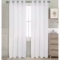 Cortina Transparente 2 Hojas Cortina Translucida de Dormitorio Moderno 8 Ojales Color Puro Visillo Decorativo para Ventana Salón Cuarto Dormitorio Comedor Cocina Oficina 140x220cm 7915 - details 1