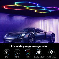Lalumia LED Lámpara Hexagonal RGB 80W – 5 Rejillas, 2220x1550mm, Iluminación Decorativa Moderna, 24V CC, Marco Blanco - details 2