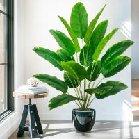 Árbol De Palma Tropical Artificial 65-120cm Hojas De Plátano Falsas Toque Real Strelitzia Plantas De Plástico Para Jardín Y Hogar - details 4