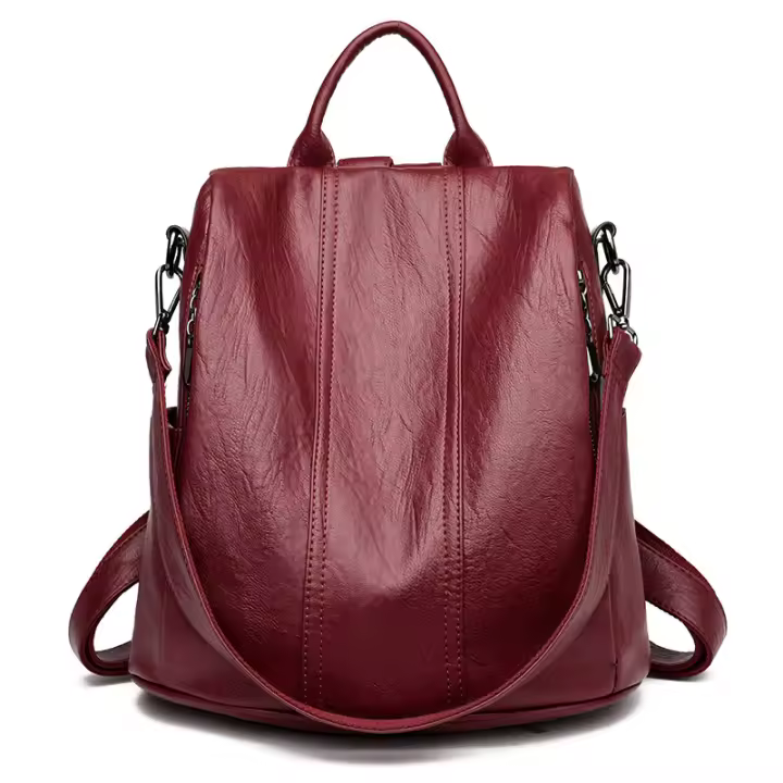 Mochila para mujer, nueva, estilo coreano, moderna, versátil, multifuncional, sencilla, antirrobo, para viajes, de cuero suave - 1