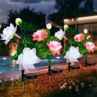 Luces De Loto Solar Para Jardín IP65 Impermeables Decoración Exterior Lámpara De Paisaje Para Camino Patio Jardín Trasero - details 1