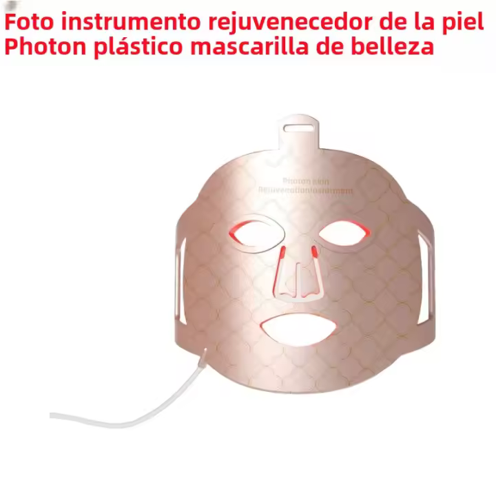 Máscara Fotorejuvenecimiento Doméstico Instrumento De Belleza Con Gran Serie De Luces USB Recargable Material Acrílico Regalo Ideal Para Cuidado Facial Y Rejuvenecimiento De Piel - 1