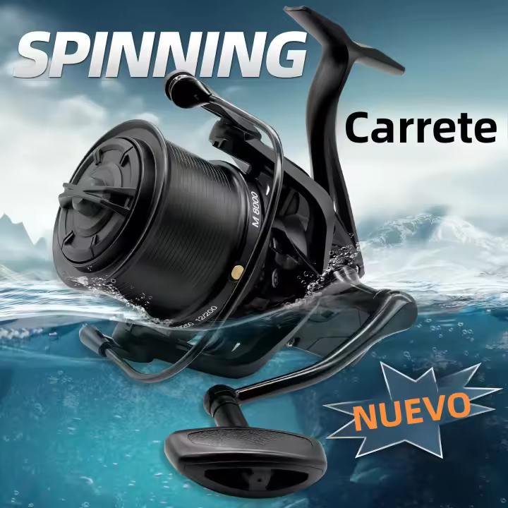 Carrete De Pesca Spinning De Acero Inoxidable M Potente 8000-14000 25KG Para Agua Salada Y Dulce Con Arrastre Pre-Loading - 1