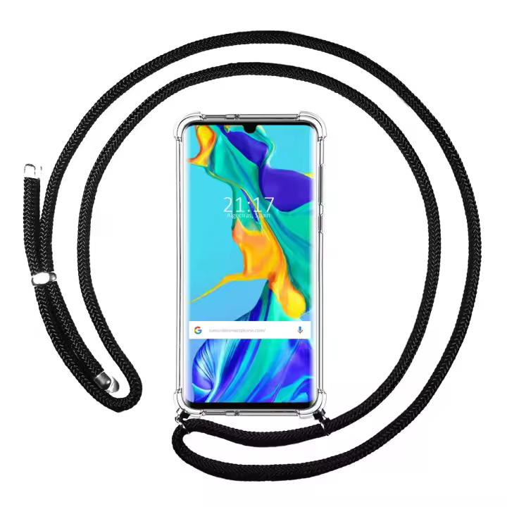 Tumundosmartphone Funda Colgante Transparente para Huawei P30 Pro con Cordon Negro - 1