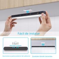 Luz De Armario Recargable WILLED 60 LED Sensor De Movimiento Control Táctil Dimmer Luz Nocturna Rectangular Con Batería Incluida - details 2