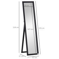 HOMCOM Espejo de Pie Cuerpo Entero Espejo de Pared Rectangular con 2 Formas de Uso Moderno para Pasillo Dormitorio Sala de Estar 37x37x154 cm - details 2