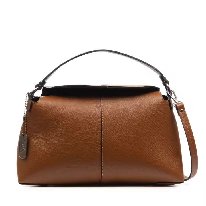 FIRENZE ARTEGIANI Arce bolso bandolera mujer. Piel auténtica acabado Dollaro. Fabricado en Italia 34x11x22 Cm. - 1