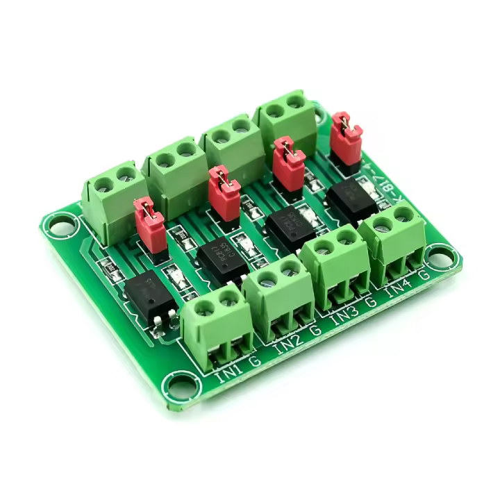 Modulo Optoacoplador Placa de Aislamiento de 4 Canales PC817 3.6-24VDC - 1
