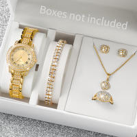 Set De 6 Relojes Para Mujer Moda Diamantes Romana Dial Cuarzo Pulseras Acero Inoxidable Joyería Set Sin Caja Relojes De Pulsera - details 0