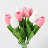 10Pcs Bouquet De Tulipes Artificiales 29cm Toque Realista PE Flores Falsas Para Decoración De Hogar Jardín Interior Navidad Boda - details 12