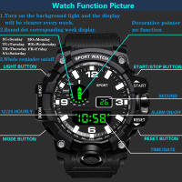 Reloj Deportivo Para Hombre YIKAZE LED Digital Multifuncional Militar Grande Impermeable Fitness Reloj Electrónico Con Pantalla Luminosa Resistente Al Choque - details 12