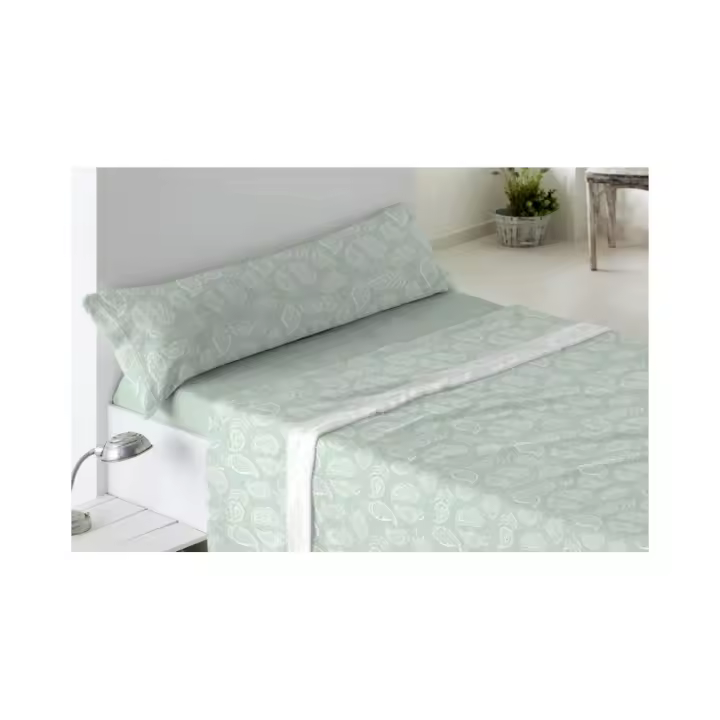 Juego sabanas Coralina Burrito Blanco Diseño 975 color Verde - 1