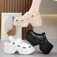 Sandalias De Mujer 9CM Gruesas Para Verano Zapatillas De Playa Con Tacón Alto Suela Suave Impermeables Para Jardín Y Exterior - details 3