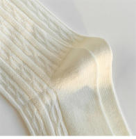 Calcetines Blancos Para Mujer Estilo Preppy Con Rayas Sencillos Y Comodidad Algodón Poliéster Spandex Casual Color Sólido - details 13