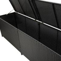 vidaXL Caja de almacenaje de jardín ratán sintético negro 200x50x60 cm - details 3