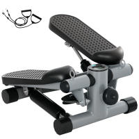 SPORTNOW Mini Stepper para Hacer Ejercicio en Casa Máquina de Escalada Compacta con Bandas de Resistencia Monitor LCD Pedales Antideslizantes Ajustables en Altura para Entrenamiento de Cuerpo Gris - details 0