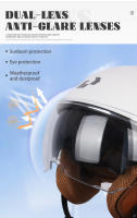 Casco Motociclista UCHOOSE 3/4 Abierta Para Hombres Y Mujeres Vintage Protección Contra Choques Para Moto Scooter - details 4