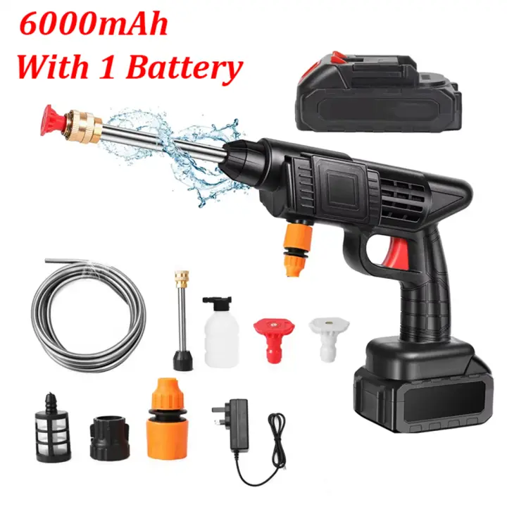 Lavadora inalámbrica de alta presión pistola generador de espuma pistola de agua pulverizador lavadora de coches - 1