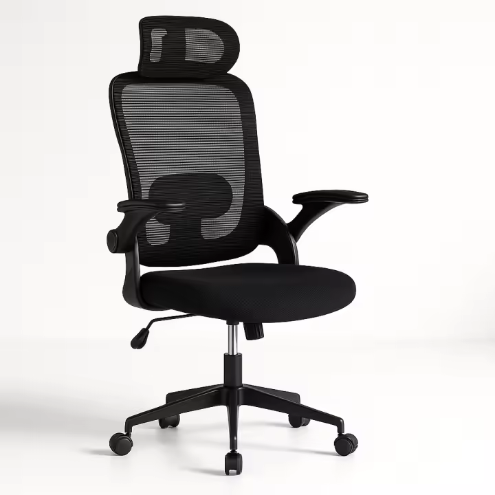 Silla de Oficina T-Lovendo Ergonómica con Reposacabezas, Reposabrazos Ajustables y Soporte Lumbar, Respaldo de Malla Transpirable, Altura Regulable, Ideal para Trabajo en Casa o Estudio - 1
