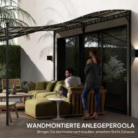 Pérgola gazebo con Techo, gazebo Toldo impermeable, gazebo de Jardín Independiente gazebo Toldo Terraza Jardín Protección solar aprox. 3x5x2,5 m crema Blanco - details 1