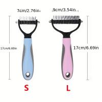 Peine Para Perros Y Gatos Eliminador De Pelos Y Nudos Doble Cara Herramienta De Peluquería Para Mascotas Material De Acero Inoxidable - details 2
