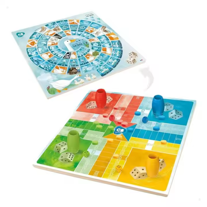 Juego Parchis y Oca tablero de madera reversible 49348 - 1