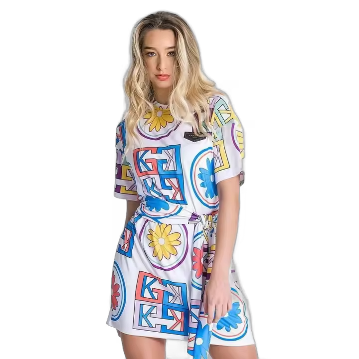 Vestido Gianni Kavanagh Tiles Multicolor Blanco - 1