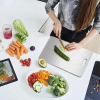 Titanium Cutting Board, 2 Piezas Tabla de Cortar de Titanio, con Almohadilla de silicona antideslizante, Garantizar el Sabor  de Los Ingredientes (34 * 23cm+25 * 15cm) - details 2