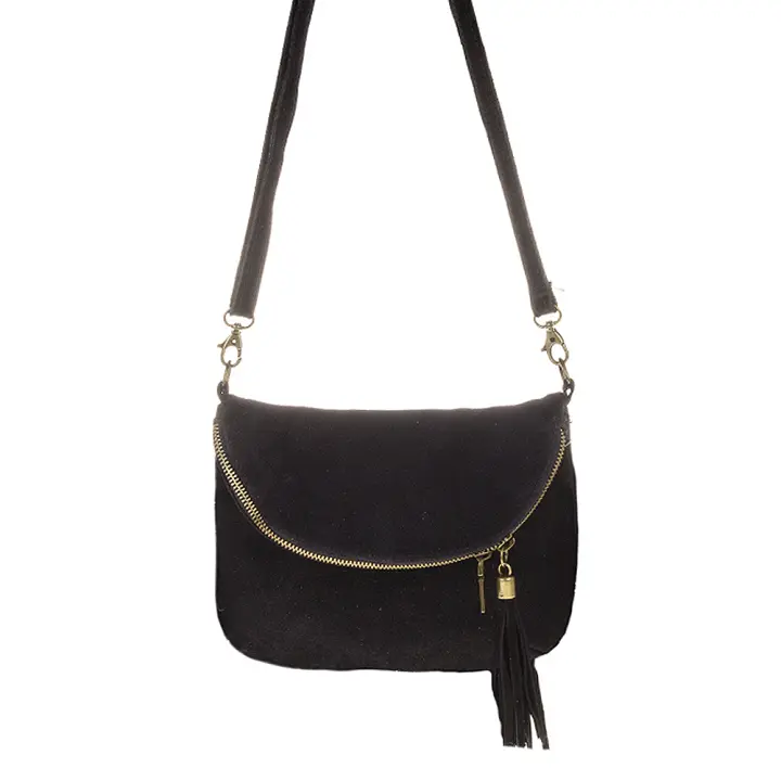 Firenze Artegiani. Cenerente Bolso bandolera Mujer.Piel auténtica Gamuza  . Made in Italy. Vera Pelle Italiana. - 1