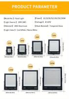 Lámpara De Inundación LED IP67 Impermeable 100W 50W Para Jardín Calle Puerta Cerca Luz De Escenario Negro Con Carcasa De Aluminio - details 1