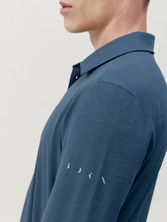 Born Living Yoga T-shirt Polo Maroni Denim - 1