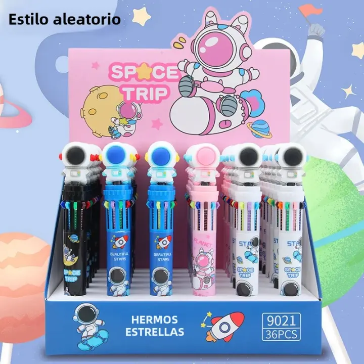 Bolígrafo De Puntos De Color Multiusos Astronauta Kawaii Para Escuela Suministros De Papelería Gel Plástico 0.5mm - 1