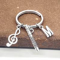 Llavero De Cifra Musical G Clef Con Letras a E J M Colgante De Flauta Llavero De Moda Para Regalo De Cumpleaños - details 4