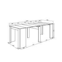 Skraut Home - Mesa Consola Extensible - Mesa Auxiliar - S III - Práctica y Versátil - Estilo Moderno - Fácil Montaje - 2 longitudes 58/222x90x77cm y 58/262x90x77cm - details 5
