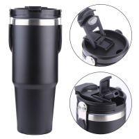 Taza De Viaje Aislada De Acero Inoxidable De 30oz Con Mango Y Capucha Para Bebidas Frías Y Calientes 901ml-1L Portátil Para Coche - details 16