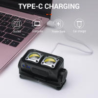 BORUiTLinterna Frontal LED COB Sensor De Movimiento Recargable Tipo-C Impermeable Luz Roja Para Pesca Y Camping - details 7
