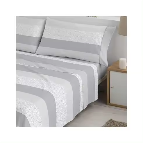 Juego de Sábanas de Tela Suave Tejido 50% Algodón 50%  Poliéster Gastón Gris Sibiles 00176 - 1