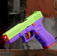 Pistola De Juguete Automática G17 Versión Láser Con Ejection De Caja Doble Bala Suave Película Plástica ABS Para Niños CS Armas - details 0