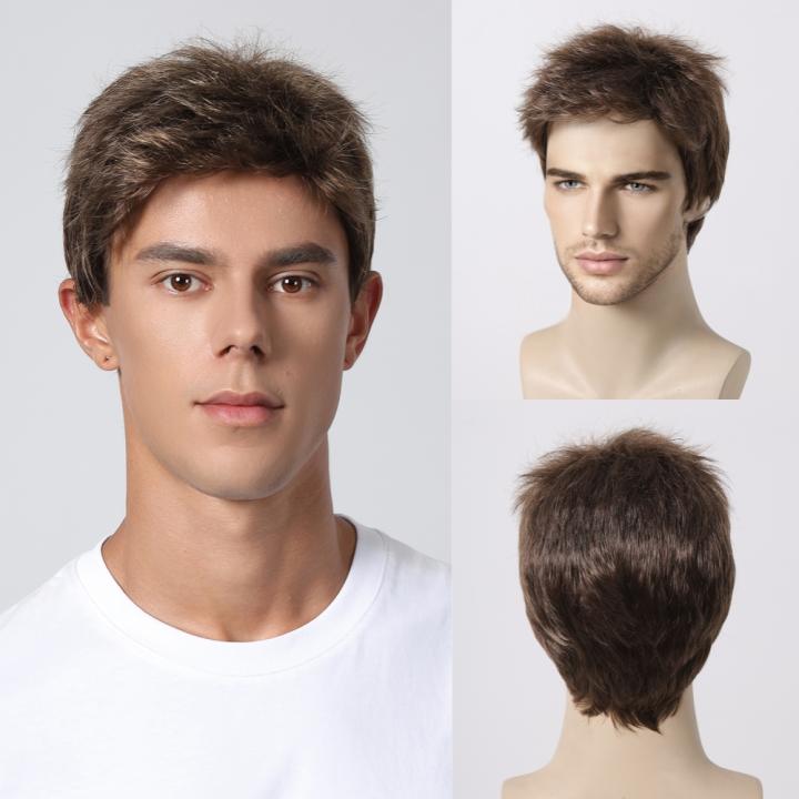 Peluca Corta Marrón Para Hombre – Bristol Novelty – Talla Única – Accesorio Versátil Para Disfraces De Halloween Y Fiestas Temáticas