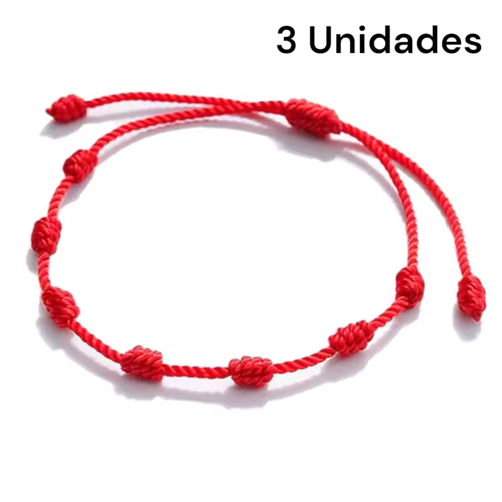 Pulsera 7 Nudos Roja ( Pack de 3 Unidades ) Original Contra el Mal de Ojo y Proteccion Hechas a Mano - Amuleto Hilo rojo para Hombre Mujer Parejas y Amistad - Pulseras de la Buena Suerte Kabbalah - Pulsera 7 Chakras - Oferta Primavera / Verano 2024 BARKAT - 1
