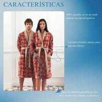 QUALITY TOWELS. ALBORNOZ de BAÑO UNISEX tres modelos con cuello smoking y cinturón extraíble de terciopelo jacquard tejido 100% algodón de 500 grs/m2. Diferentes tallas a elegir. - details 1