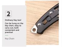 Cuchillo Plegable De Acero Inoxidable Con Llavero Herramienta De Exterior Cuchillo De Bolsillo Fácil De Transportar Para Actividades Al Aire Libre - details 4
