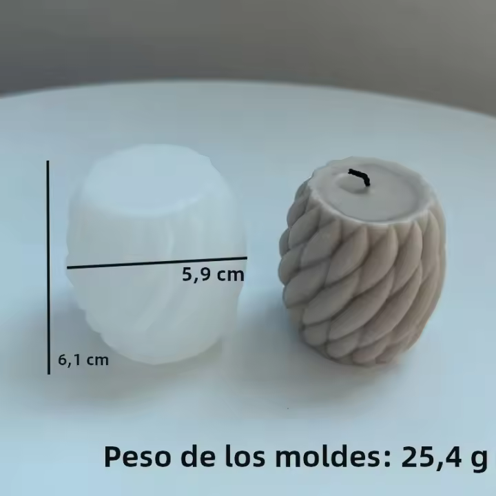 Molde De Velas De Silicona 3D Rotativo Con Gotas De Lluvia Para Artesanía Y Candles Aromáticos Molde De Hueso De Plata Para Resina Y Jabón - 1