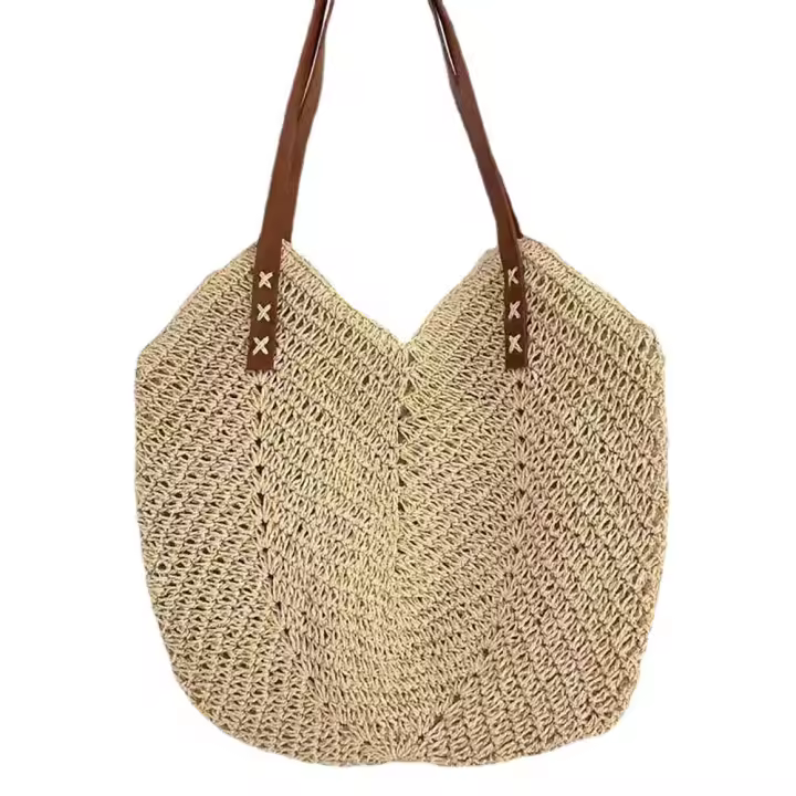 Bolso de hombro de paja para mujer para ir de la playa - 1